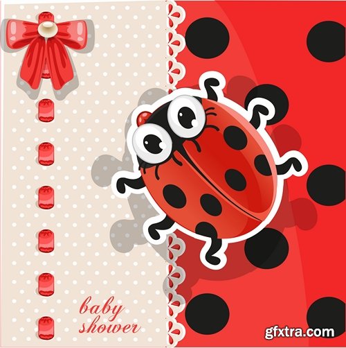 Collection of vector image ladybird beetle insect 25 EPS