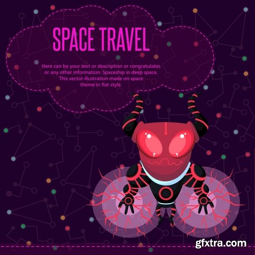 Collection of vector image valentines day space alien robot alien moon slogan 25 EPS