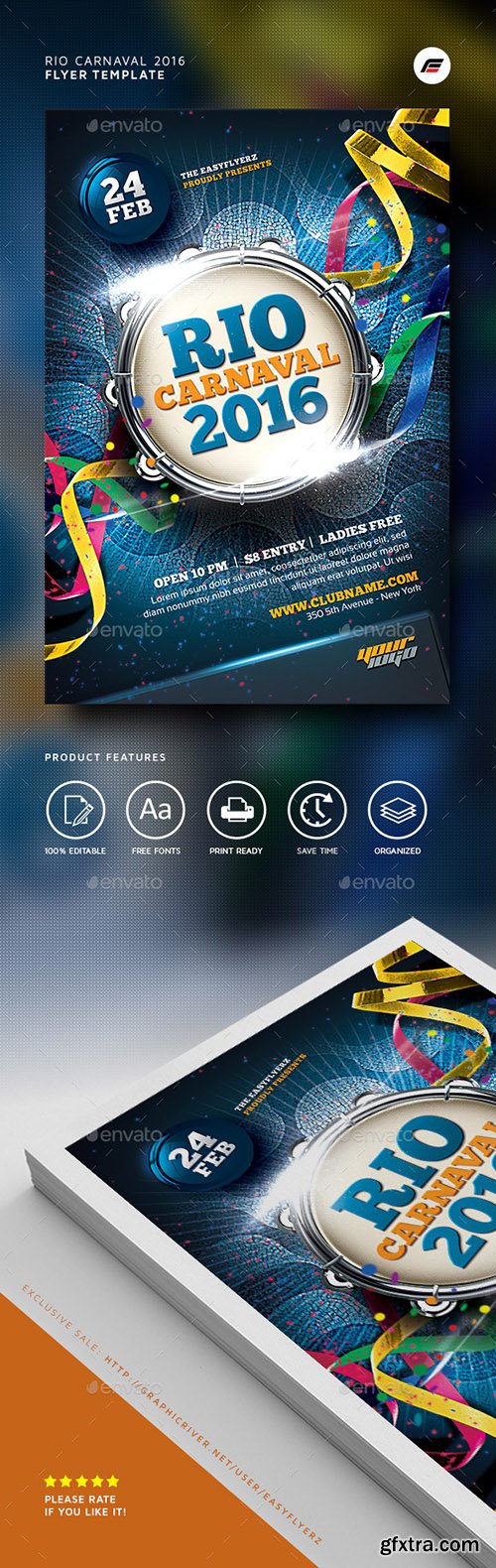 Graphicriver Carnaval 2016 Flyer Template 9919849