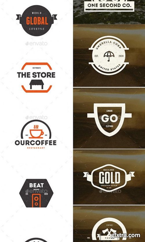 Graphicriver 87 Vintage Labels & Badges Logos Bundle 10022086