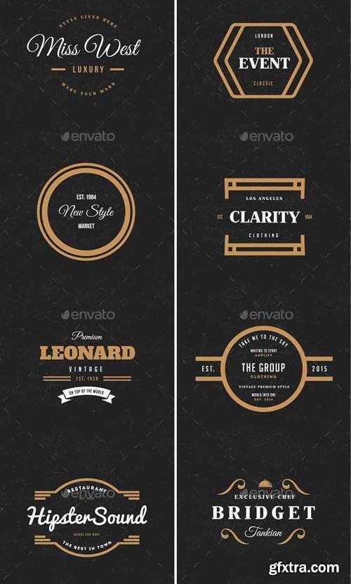 Graphicriver 87 Vintage Labels & Badges Logos Bundle 10022086