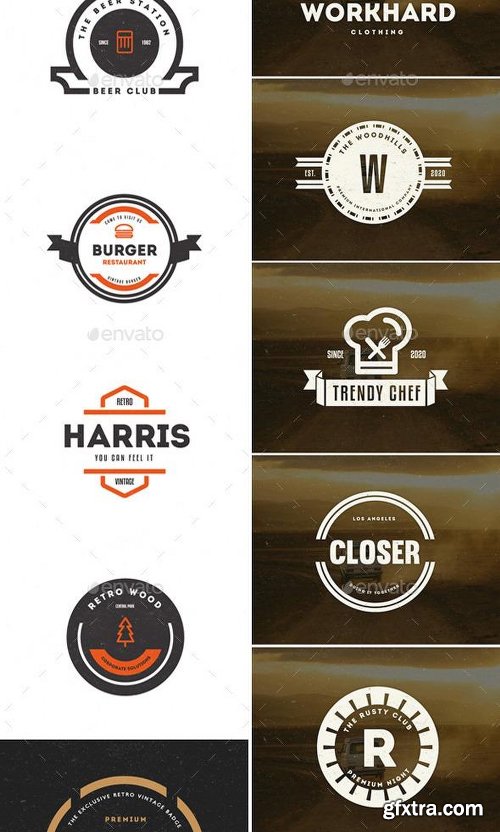 Graphicriver 87 Vintage Labels & Badges Logos Bundle 10022086