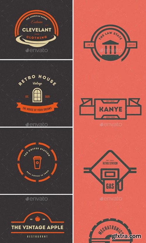 Graphicriver 87 Vintage Labels & Badges Logos Bundle 10022086