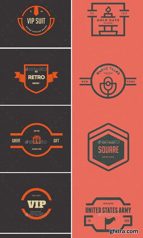 Graphicriver 87 Vintage Labels & Badges Logos Bundle 10022086