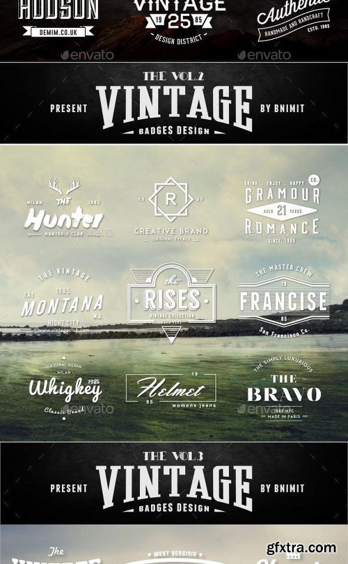 Graphicriver Bundle Badges 81 Vintage logo 9980331