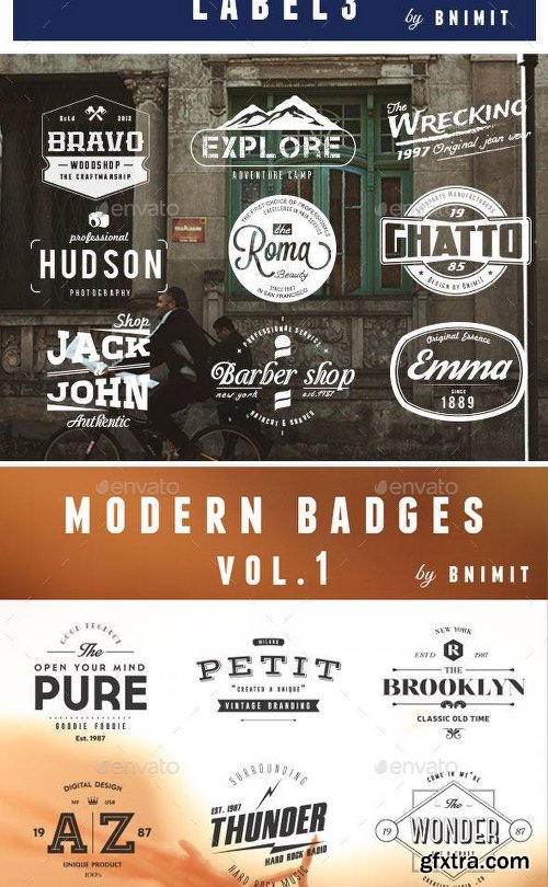 Graphicriver Bundle Badges 81 Vintage logo 9980331