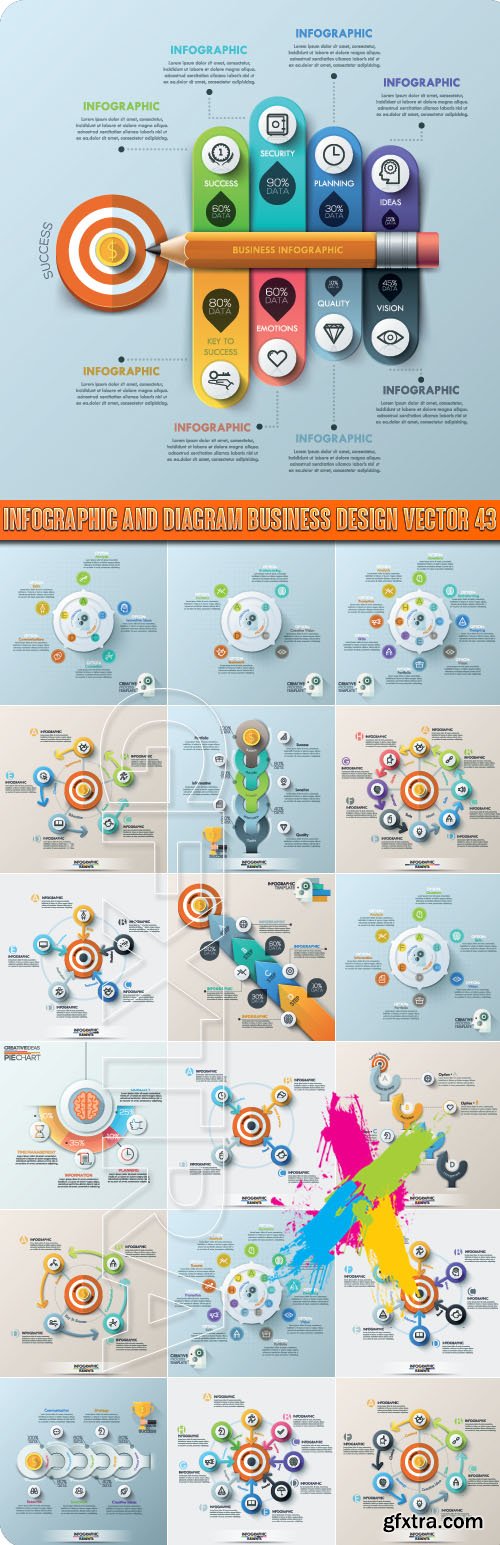 Infographic and diagram business design vector 43