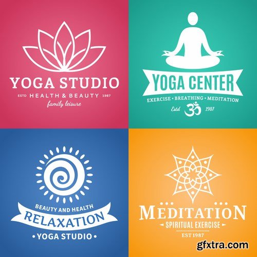 Yoga Studio Labels - 8 EPS