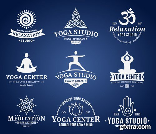 Yoga Studio Labels - 8 EPS