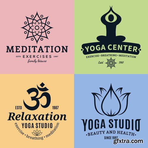 Yoga Studio Labels - 8 EPS