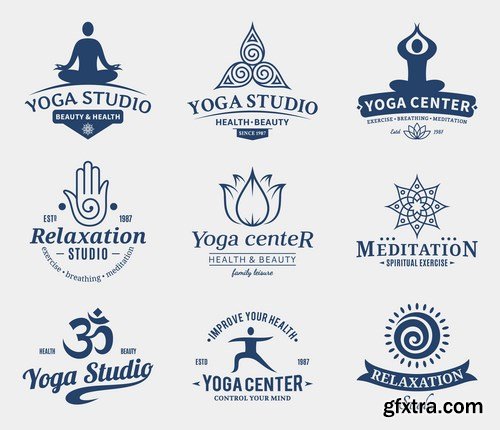 Yoga Studio Labels - 8 EPS