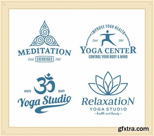 Yoga Studio Labels - 8 EPS