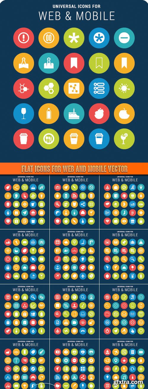 Flat Icons for Web and Mobile vector