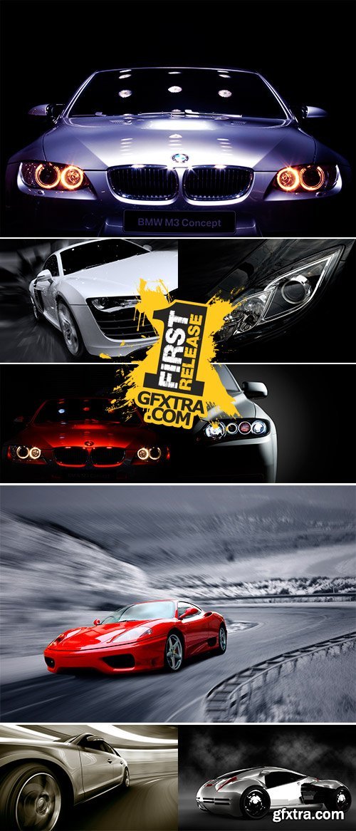 Stock Photo Famous Car on Display with Black Background