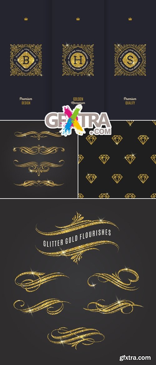 Golden Design Elements Vector 3