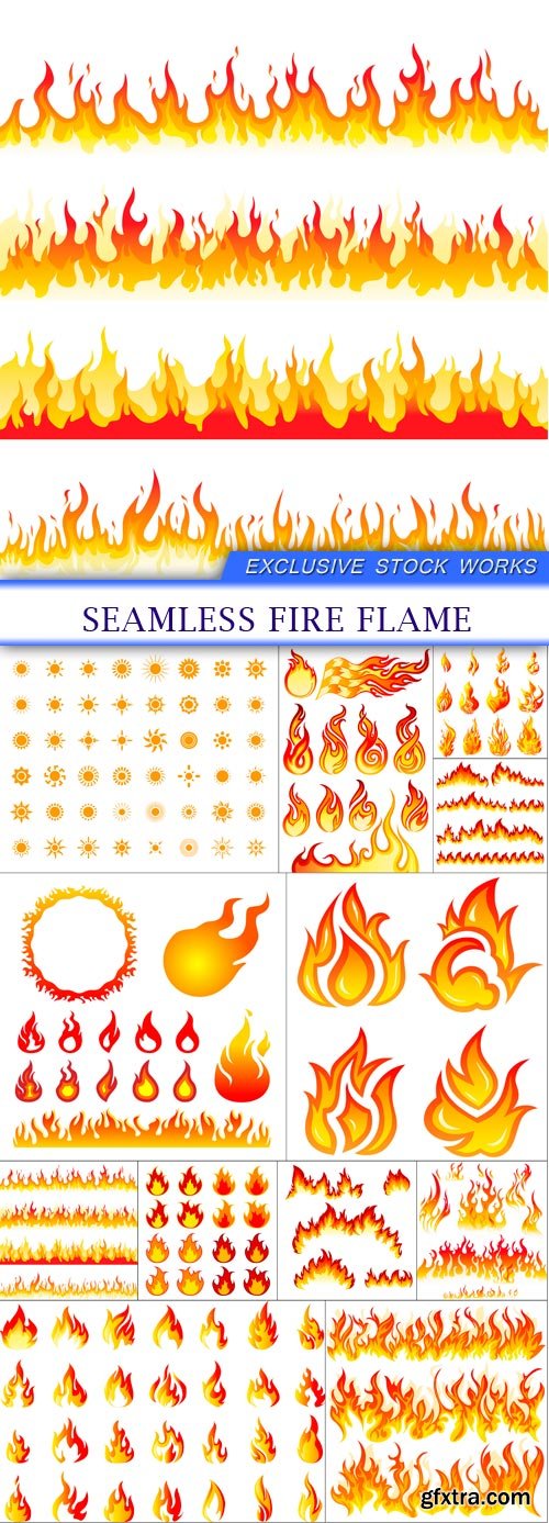 Seamless Fire Flame 12X EPS