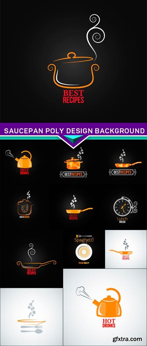 Saucepan poly design background 12x EPS