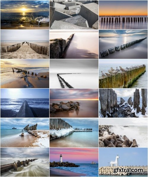 Collection of landscape nature sea ocean breakwater wharf embankment coast 25 HQ Jpeg