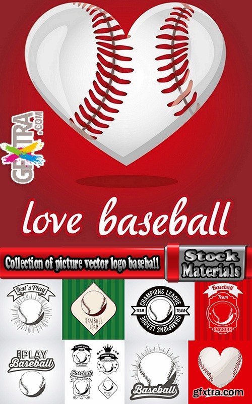 Collection of picture vector logo baseball sports 25 EPS