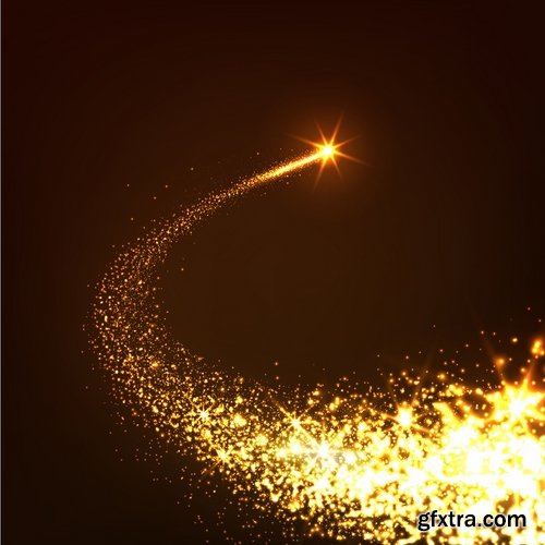 Collection of vector image background is a meteorite fireball light effect 25 EPS