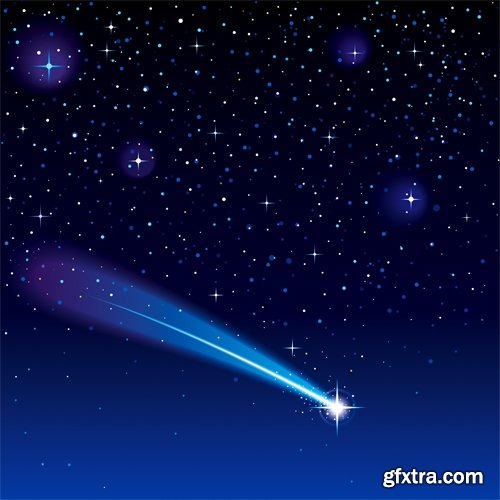 Collection of vector image background is a meteorite fireball light effect 25 EPS