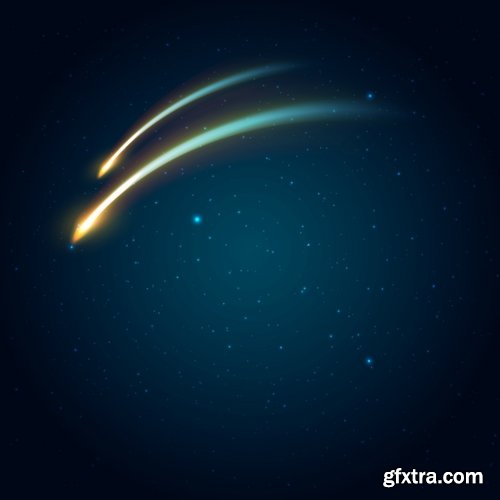 Collection of vector image background is a meteorite fireball light effect 25 EPS