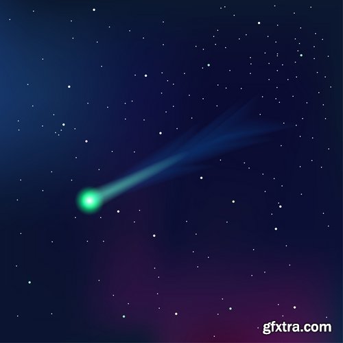 Collection of vector image background is a meteorite fireball light effect 25 EPS