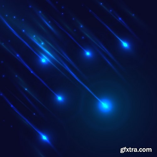 Collection of vector image background is a meteorite fireball light effect 25 EPS