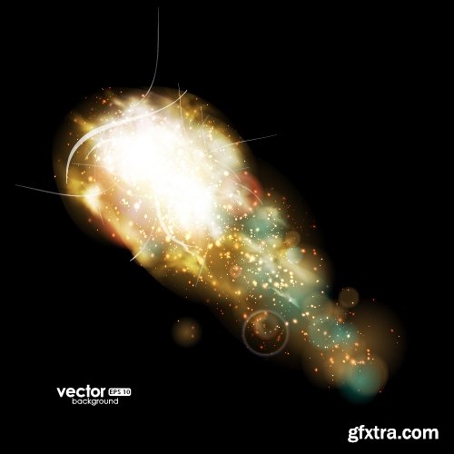 Collection of vector image background is a meteorite fireball light effect 25 EPS