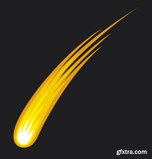 Collection of vector image background is a meteorite fireball light effect 25 EPS