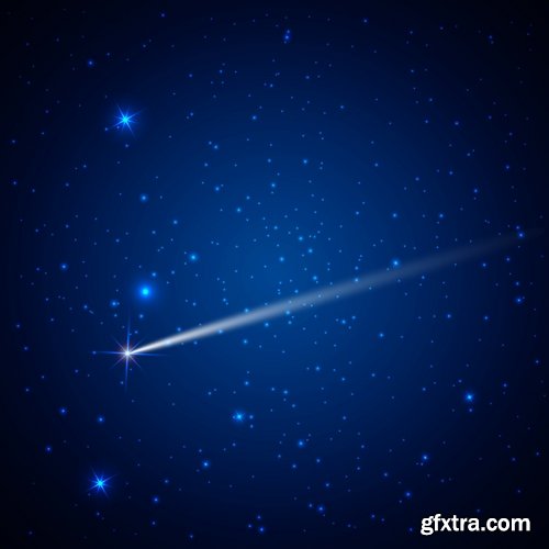 Collection of vector image background is a meteorite fireball light effect 25 EPS