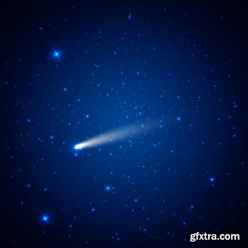 Collection of vector image background is a meteorite fireball light effect 25 EPS