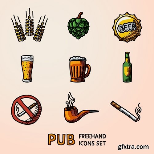 Collection of vector icons flat picture on various subjects #3- 25 EPS