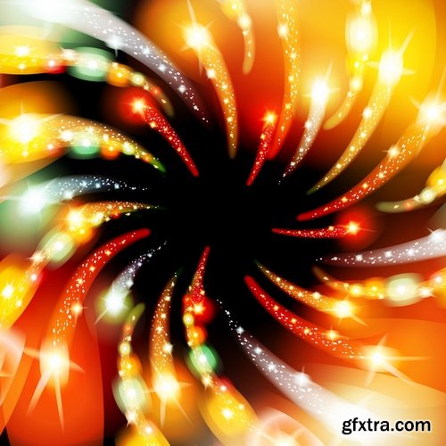 Collection of vector image background is fire fiery frame 25 EPS