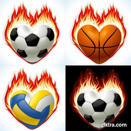 Collection of vector image background is fire fiery frame 25 EPS