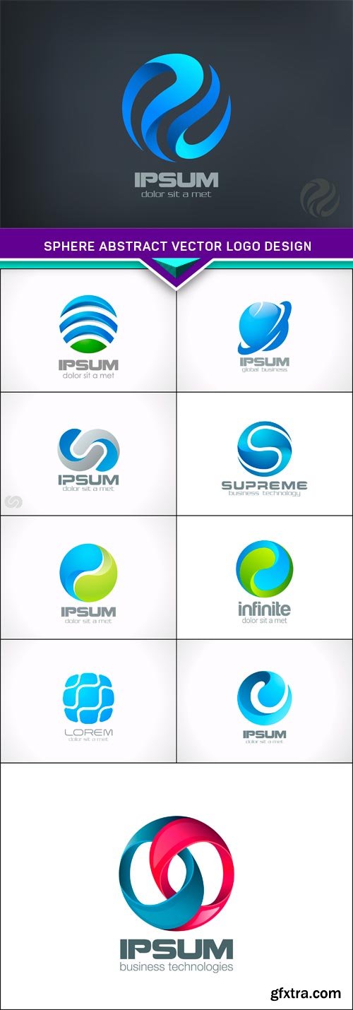 Sphere Abstract vector logo design 10x EPS