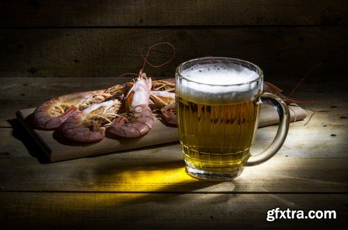 Beer with shrimp