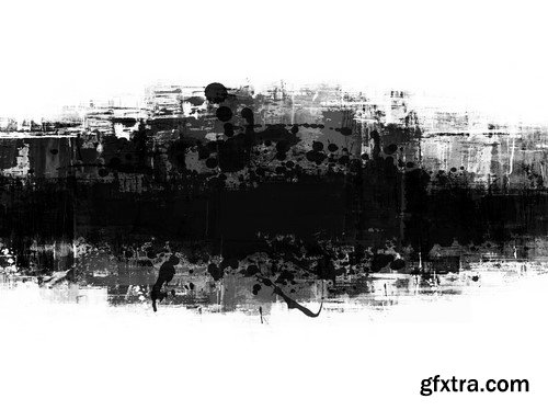 Abstract Paint Splatter Black and White - 15x JPEGs