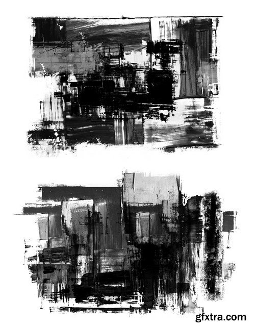 Abstract Paint Splatter Black and White - 15x JPEGs