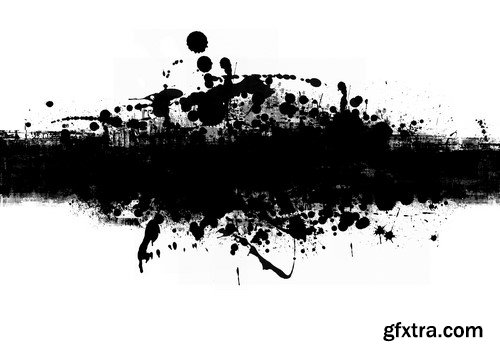 Abstract Paint Splatter Black and White - 15x JPEGs