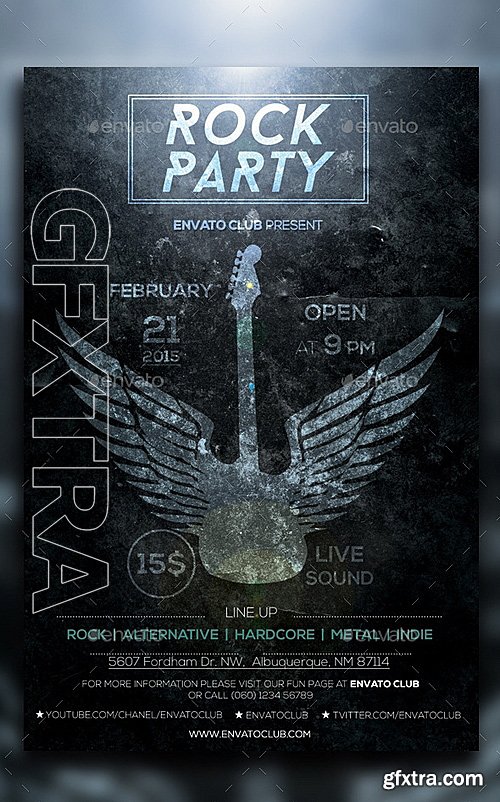 GraphicRiver - Rock Party Dark Flyer 10140167