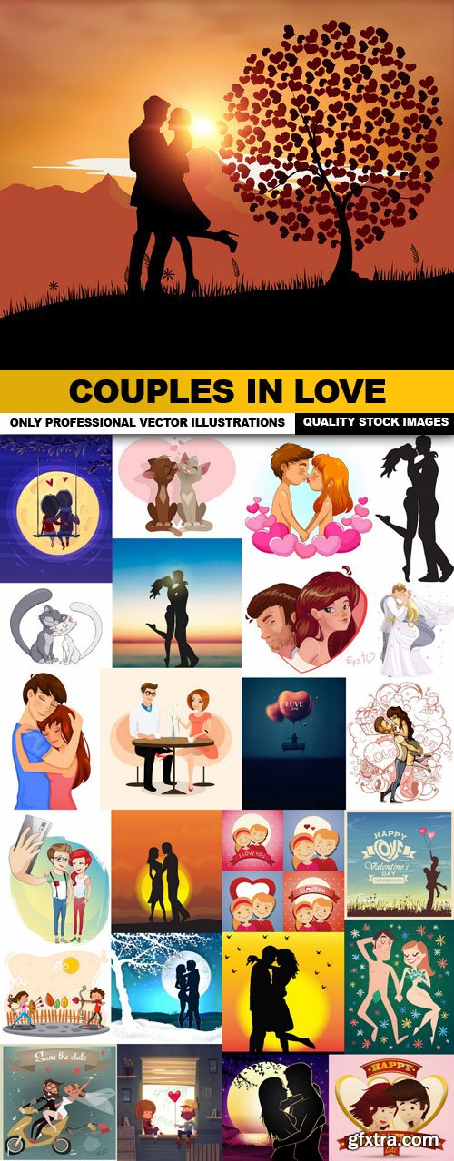 Couples In Love - 25 Vector