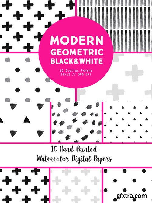 Black & White Modern Digital Papers - CM 279398