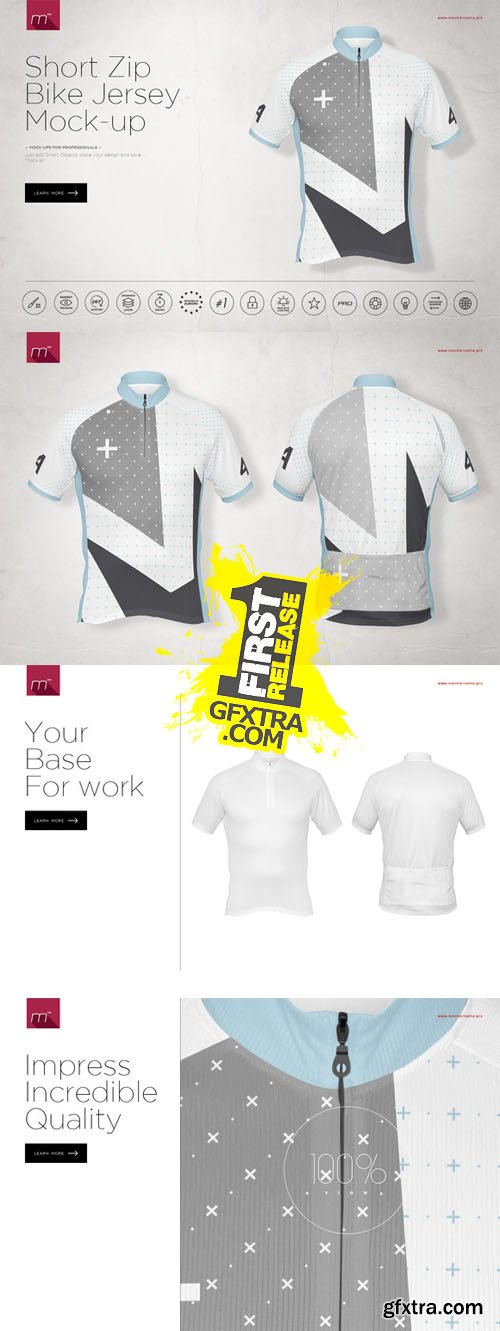 CM - Short Zip Bike Jersey Mock-up 524096