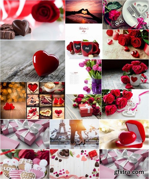 Collection Valentine's Day gift heart festive day rose flower 2-24 HQ Jpeg