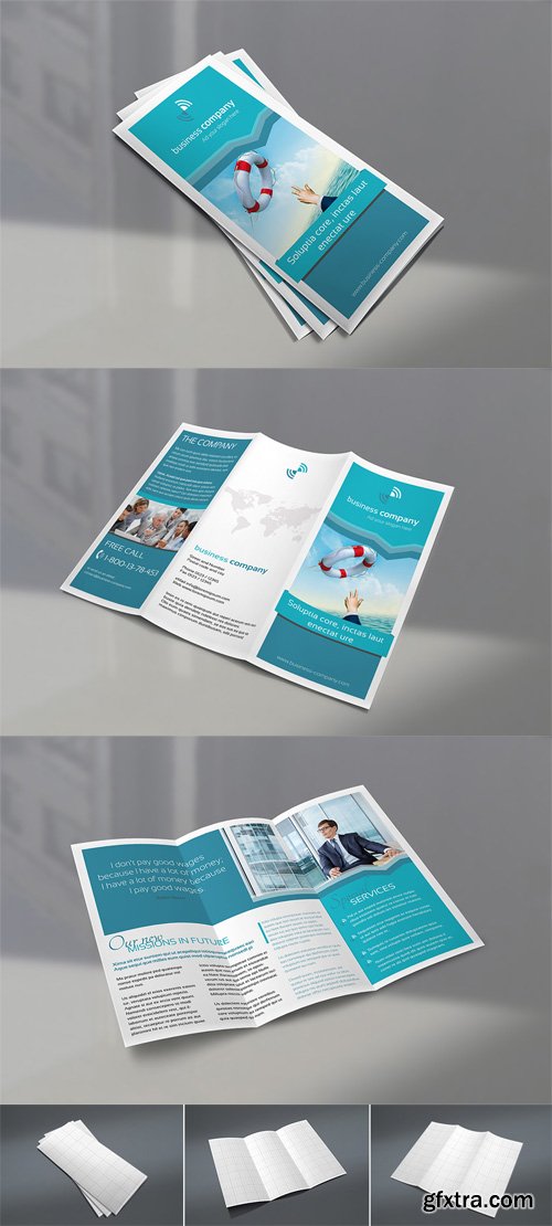 Business Company Trifold Brochure Mock-Up