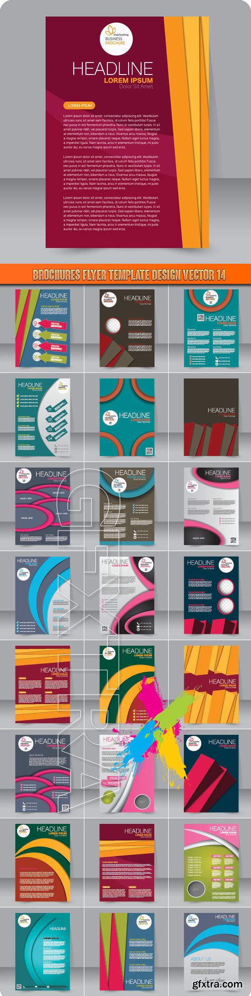 Brochures flyer template design vector 14