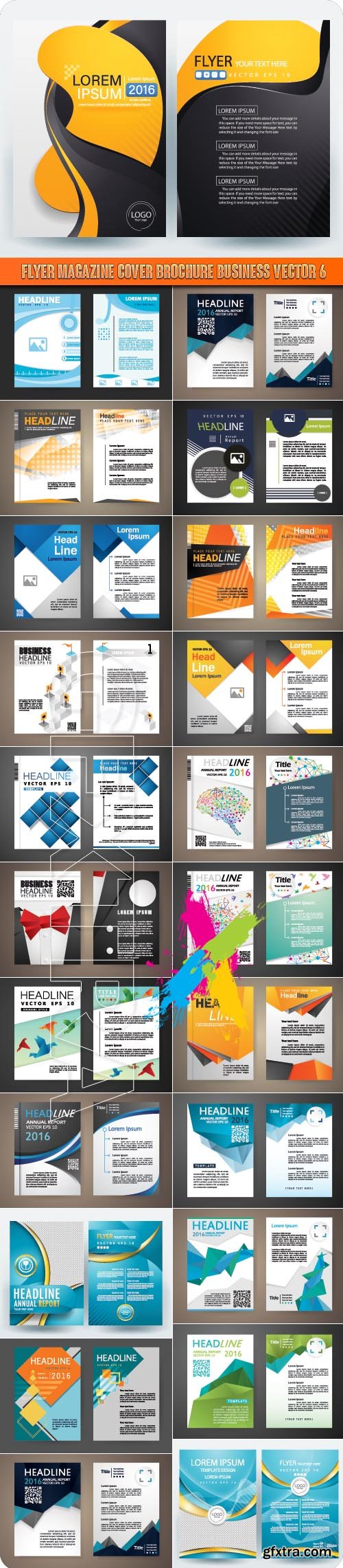 Flyer magazine cover brochure business vector 6