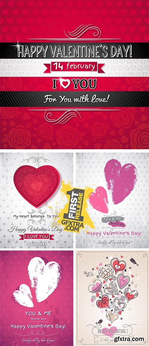 Stock: Pink background with two valentine