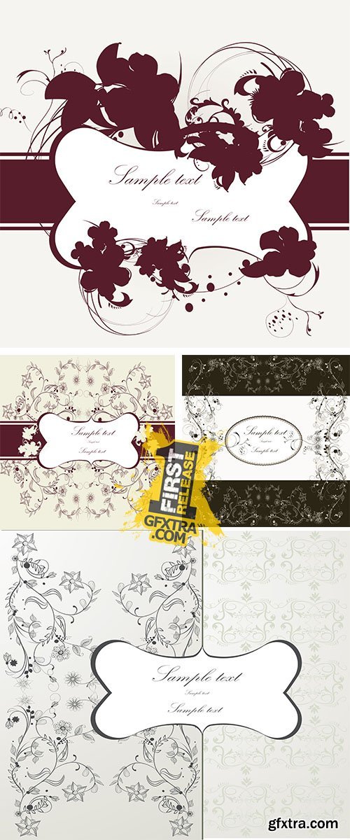 Stock: Floral background, greeting card